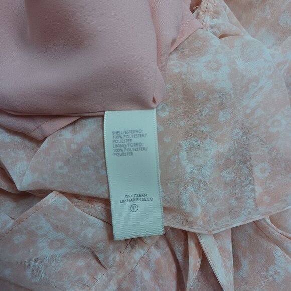 Rebecca Minkoff Dress Dyan Drop Waist Pink White Floral Ruffles Womens X Small - Picture 14 of 15